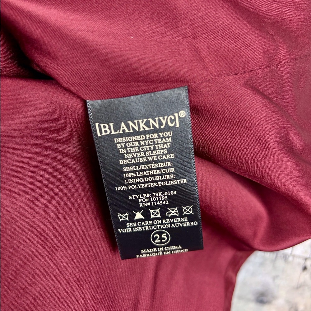 NWT Blank NCY Leather Suede A Line Miniskirt in Wine Red Size 25. - Picture 7 of 11